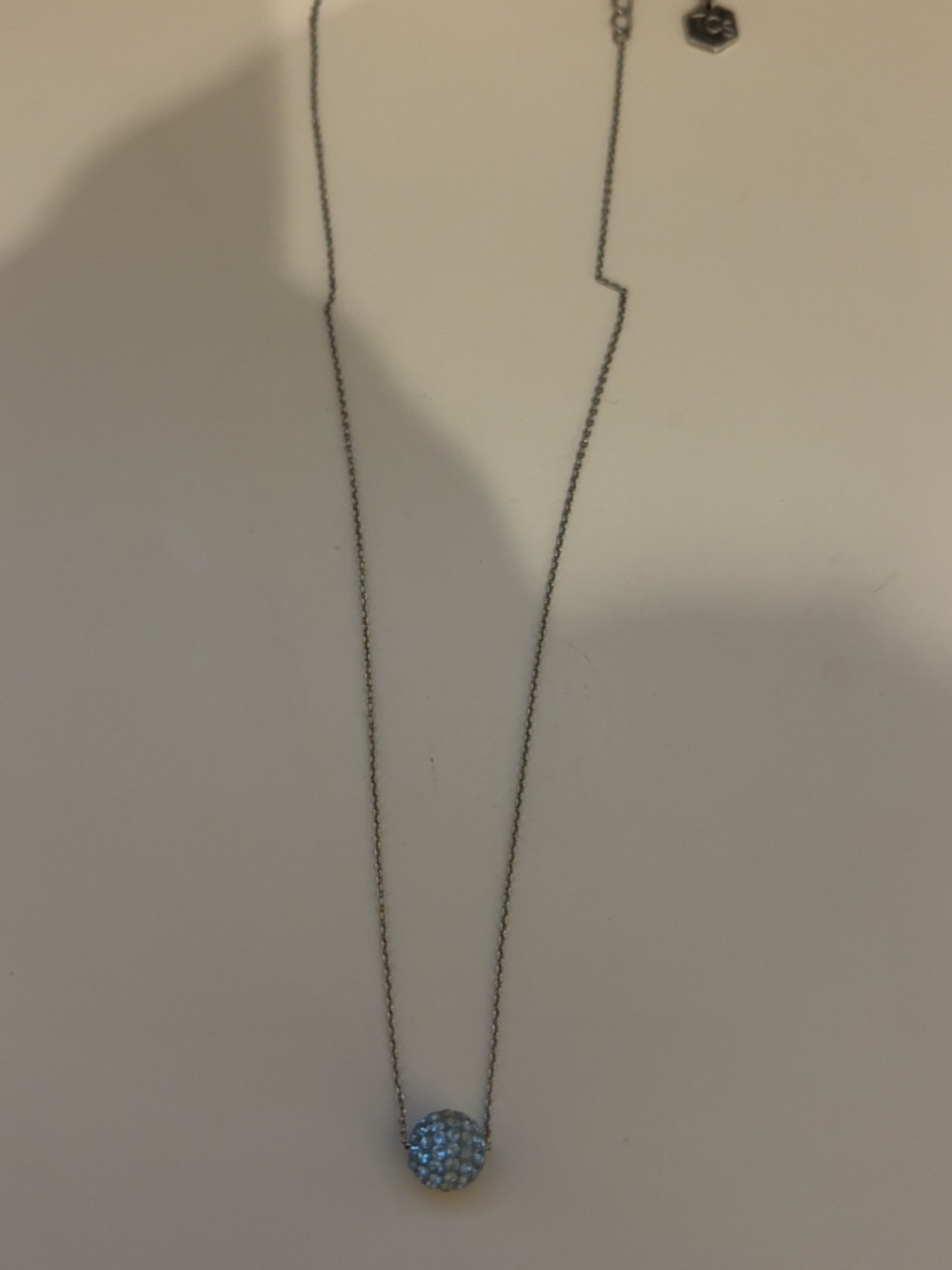 Silver Crystal Pavé Ball Pendant Necklace - Women Jewelry